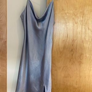 Cowneck mini silk slip dress with a slip!